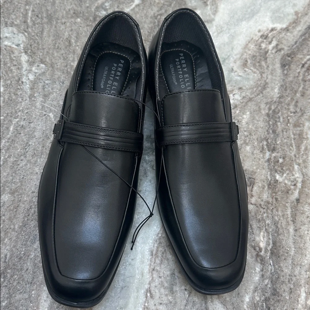NEW Perry Ellis Portfolio Drexler Black Ultra Foam Dress Shoes Men’s Sz 11.5